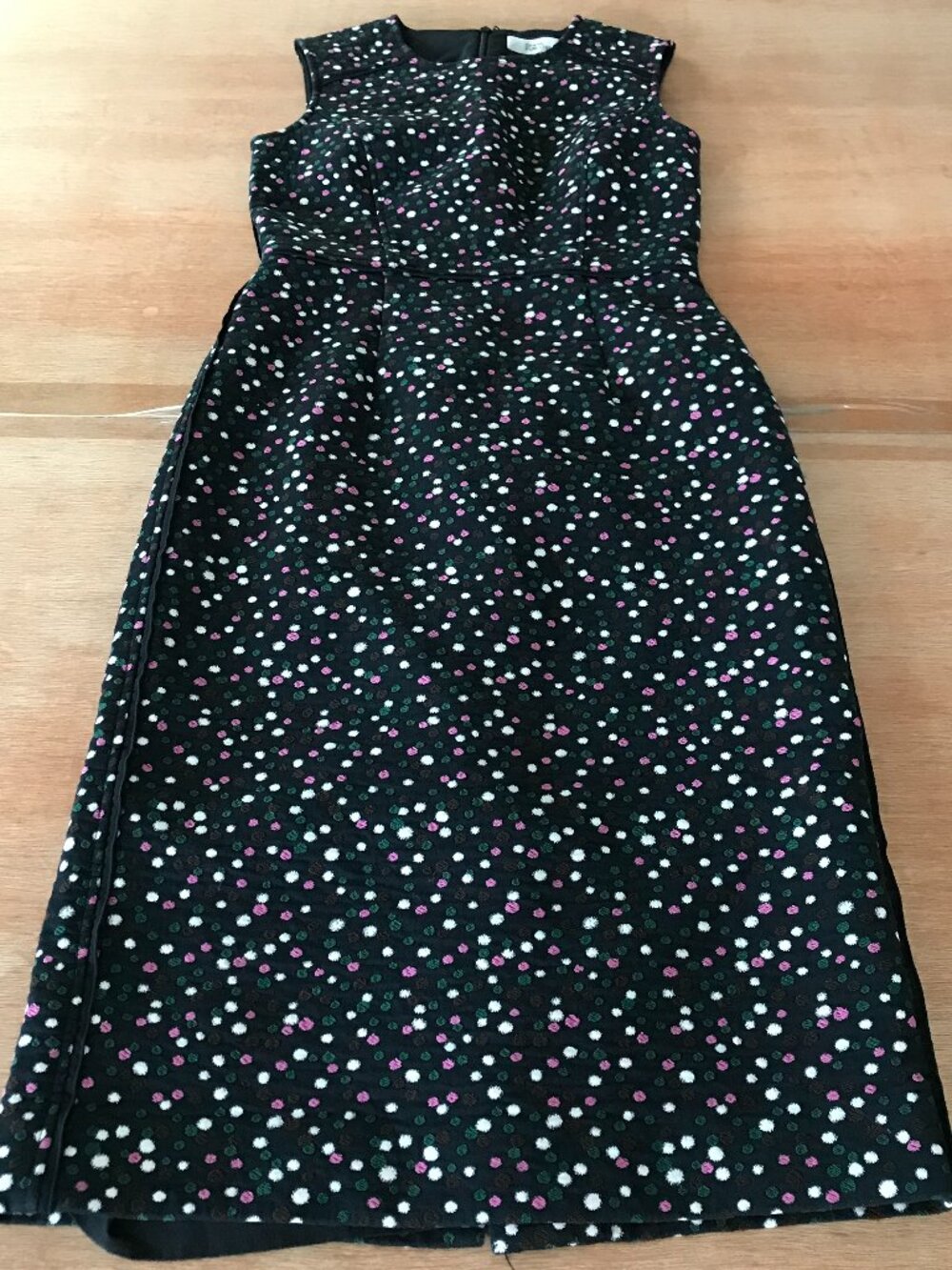 Diane von Furstenberg Pace Jacquard Dress Women 0 Black Purple Polka Dots 19053